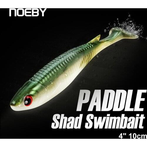 4pcs NOEBY Soft Luminous Fishing Lure 10cm 8g Double Color Artificial Baits 5485 Carp Silicone Wobblers Fishing Soft Bait