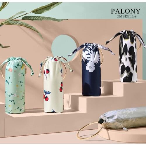 2021 New 5 Fold Umbrella Small Portable Lovely Gift Cherry Flowers Students Women Design Umbrella Paraguas Summer Cute Umbrella
