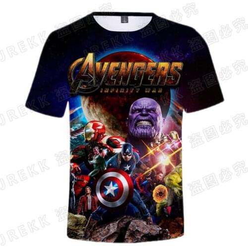 2021 New Summer Marvel Thanos Glove Printed T Shirt Men Women Children 3D T-shirt Short Sleeve Casual Tops Cool Super hero Tee