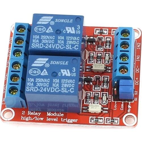 New DIY 2-CH High/Low Level Relay Expansion Circuit Board Module DC 24V