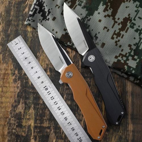 Petrified fish PF969 K110 steel blade ceramic ball bearing folding knives G10 handle titanium alloy clip outdoor hunting knife