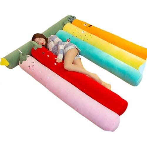 65-160CM Cartoon Fruit Plush Long Pillow Cute Carrot/dinosaur/strawberry Long Cushion Stuffed Toys Bedroom Leg Sleeping Pillow