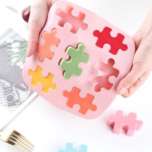 Puzzle Silicone Chocolate Mold Fondant Cake Aroma Plaster Gypsum Mould DIY Ice Cube Tray Candy Molds Cake Tools