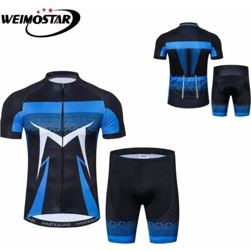 Weimostar Bike Team Blue Cycling Jersey Sets Men Cycling Clothing mtb Ropa Ciclismo quick Drying Summer bicycle jersey suits