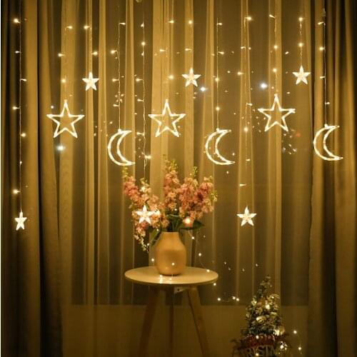 Fairy Lights Festoon Led Light Garland Curtain Christmas String Lights Decoration Star Bulb on the Window Indoor Street Ramadan