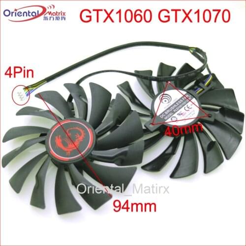 Free Shipping 2pcs/lot PLD10010S12HH 95mm 4Pin VGA Fan For MSI GTX1070 GTX1060 Graphics Card Fan