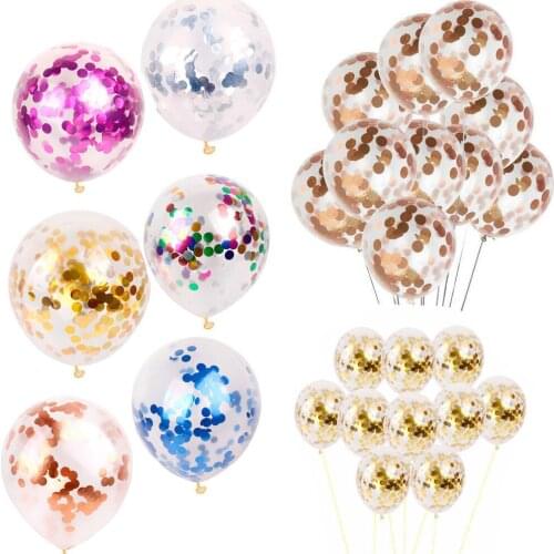 5Pcs 12inch Confetti Balloons Clear Ballons Wedding Party Decoration Kid Children Birthday Party Supplies Air Ballon Toys
