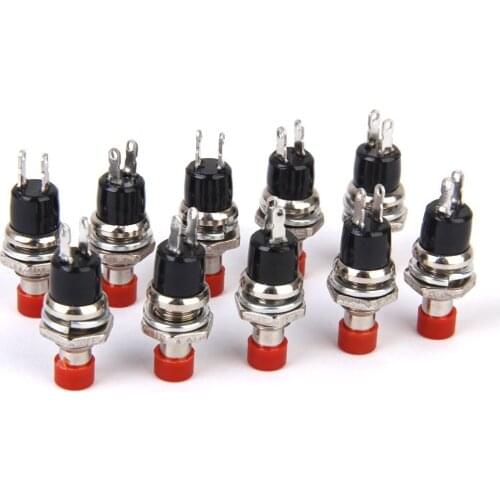 Top quality Mini Momentary Push Button Switch for Model Railway Hobby 7mm Pack of 10 Red