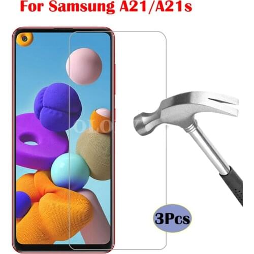 3 Pcs Tempered Glass For Samsung Galaxy A 21 A21s Glass Screen Protector Protection Case On Samsun A 21S Glaxya21s A21 s HD Film