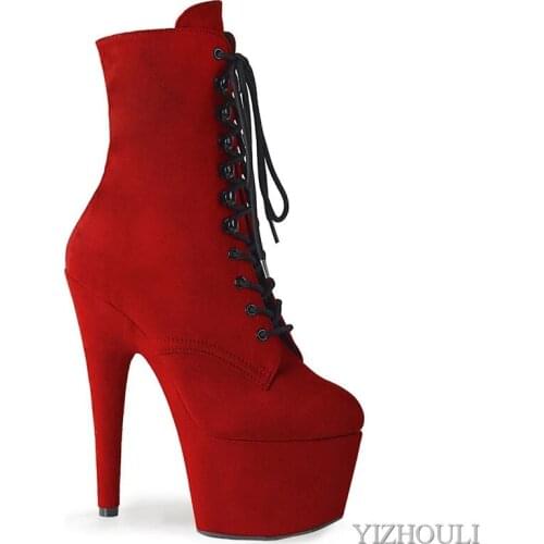 Suede material with ankle boots, 17cm sexy, model nightclub pole dancing practice, dancing shoes