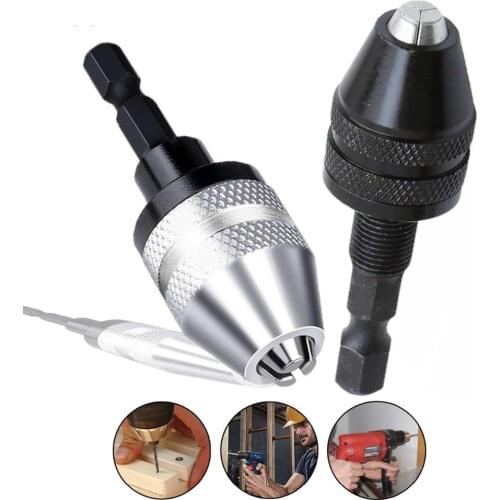 0.3-3.6mm Keyless Drill Chuck Electric Drill Bits Adapter Motor Shaft Mini Chuck 1/4" Hex Shank Quick Change Adapter Converter
