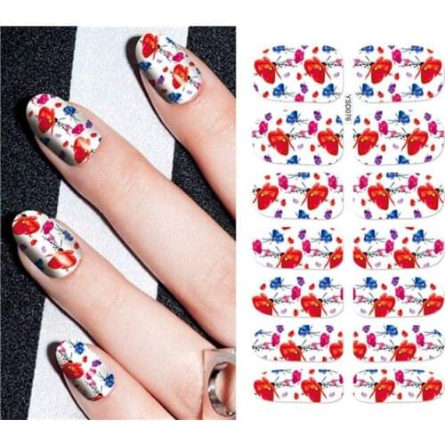 1 sheet DIY Nail Art Water Transfer Stickers Morning Glory Flower slider adhesive Watermark Decals Women Beauty Wedding Nails