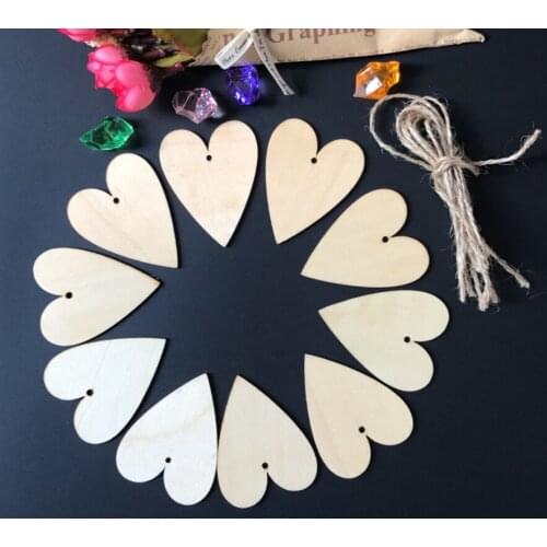 10pcs/lot 2 inch Wooden Heart Cardboard Kids Birthday Party Supplies DIY Scrapbook Wedding Christmas Decor Wood Craft MQ 014