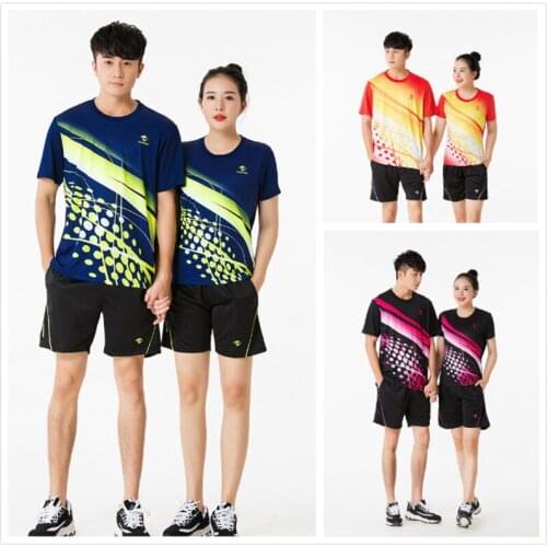 2018 New Starry sky Tennis Shirt + Shorts , Quick Dry Girl Badminton set , Men Tracksuit Jersey men deportivos , womens tennis