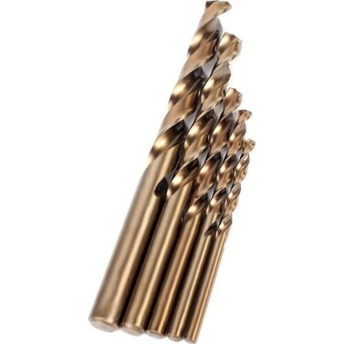 Fixmee 5pcs/set HSS-CO Twist Drill Bit High Speed Steel 5% Cobalt Drill Bits Set 4/5/6/8/10mm For Power Tool