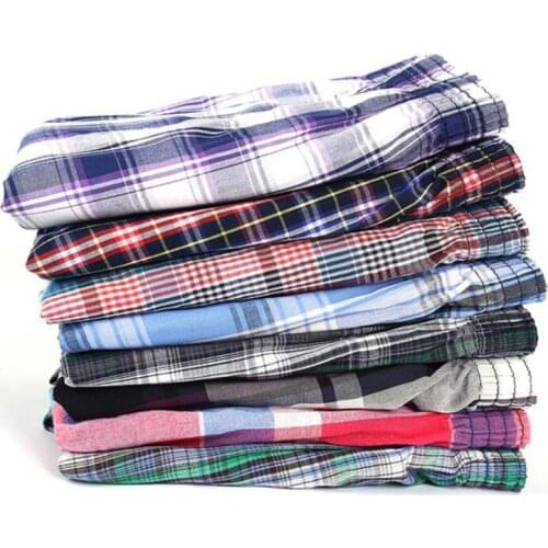 5pcs Lot UNDERWEAR MEN Loose Shorts Mens Panties Cotton boxer male plus Large big size Comfortable Soft plaid under wear sexy