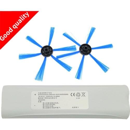 2x sidebrush+14.8V 2200mAh 18650 Li-ion Replacement Battery for Philips Robotics Vacuum cleaner FC8810 FC8820 FC8066 parts