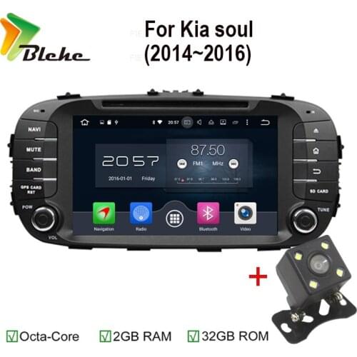 Blchc Android 6.0 or 7.1 2GB RAM Car DVD Fit for Kia Soul 2014 2015 2016 GPS Navi Automobile GPS Radio Bluetooth Support 4G