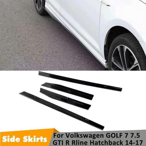 Side Skirts Extension Lips for Volkswagen GOLF 7 7.5 GTI R Rline 2014-2017 4PCS ABS / Carbon Fiber