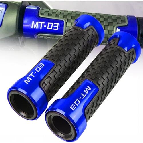 For Yamaha MT03 MT-03 2006 2007 2008 2009 2010 2011 2012 7/8 22mm Motorcycle Hand Grips Handle Bar Handlebar Hand Grip With Logo