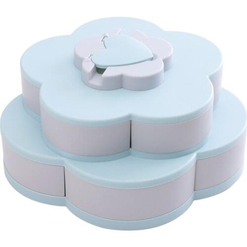 Double-Sealed Fruit Tray Candy Box Melon Seeds Chinese New Year Rotating Household Candy Box Peanut Petal Storage Box Festive