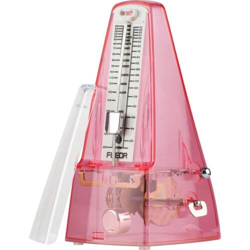 FLEOR Transparent Red Mechanical Metronome Piano Bell Ring Rhythm for Guitar Piano