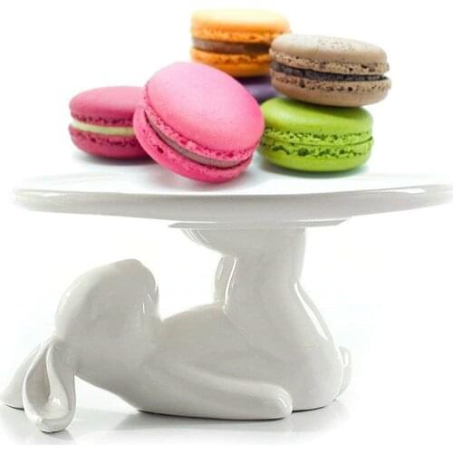 White Rabbit Storage Tray bunny plate Ceramic Fruit Plate Snack Dessert Plate Decoration Jewelry Tray Box Cartoon Porcelain