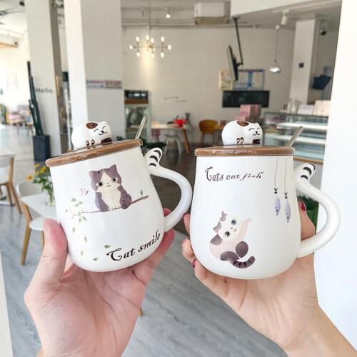 Creative Cute Cartoon Animal Hot Mug 250ml Tea Cup Milk Coffee Cup Kitchen Fruit Juice Cat Ceramic Drinkware Gift Coffee Mug