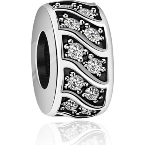 2019 NEW 100% 925 Sterling Silver Beautifully Sparkling Zirconia Spacer Suitable for DIY Bracelet Gift MGJ001-MGJ020