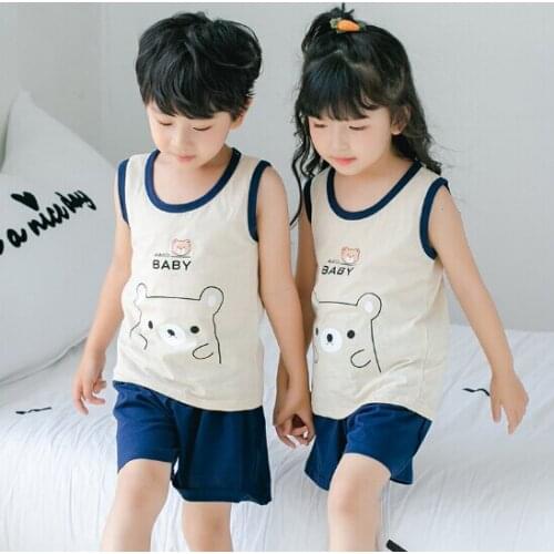 Baby Pajamas Summer Cotton Short-sleeved Boys Girls Clothing Sets Children Cartoon Sleepwear Kids Pyjamas Enfant Child Pyjama