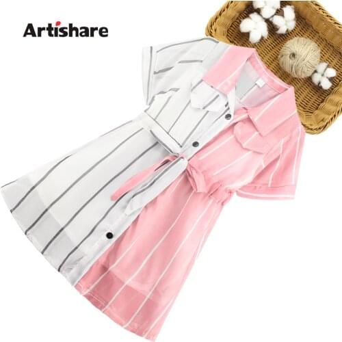 Girls Dress Striped Blouse Dress For Girls Patchwork Kids Dresses For Girls Cute School Clothes For Girls 6 8 10 12 14 Year