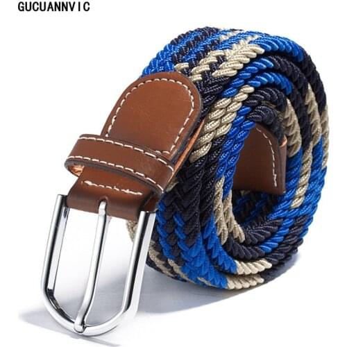 The New Stretch Woven Elastic men belt Factory Direct Cash Belts Men&Women Waist Canvas belt 20 colors belts Ceinture Homme
