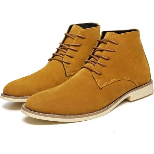 Luxury Suede Men Ankle Boots Male Flats Shoes Casual British Style Men Oxfords Brand Dress Sneakers Formal Punk Work Footwear