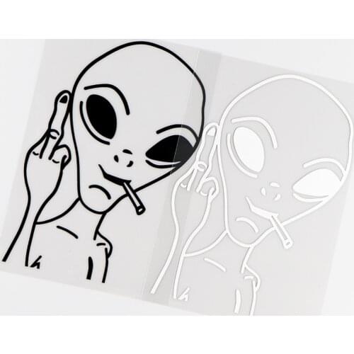 Funny Alien Personality Pattern Car Sticker Vinyl Decal Car Windows Decor Cover Scratches Waterproof Anti-UV Black / Silver