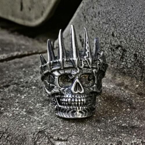 Vintage Mens King Crown Skull Stainless Steel Ring Hip Hop Rock Biker Jewelry