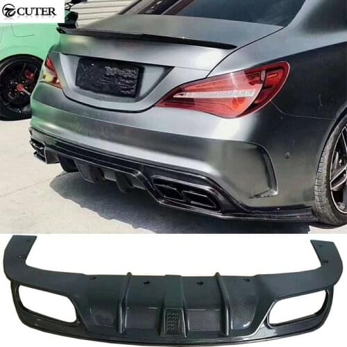 W117 CLA200 CLA45 carbon fiber Real bumper Diffuser Lip with LED lights for Benz cla 45 CLA250 car boby kit 16-UP