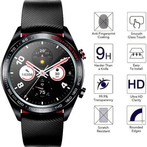 For Huawei Honor Watch Magic Tempered Glass Screen Protector, 2.5D Arc Edges 9 Hardness HD Anti-Scratch