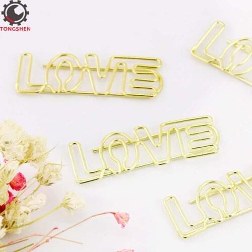 5Pcs Love Metal Paper Clips Card File Note Clips Cute Love Shape Paper Organizer Clips Stationery School Office Supplies