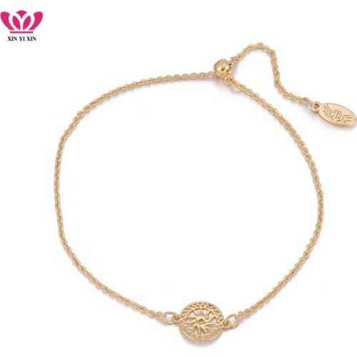 2018 Fashion Charm Vintage Sun pendant bracelets Bangles For Women Gold Simple Original Adjustable Chain Bracelet Jewelry Gifts
