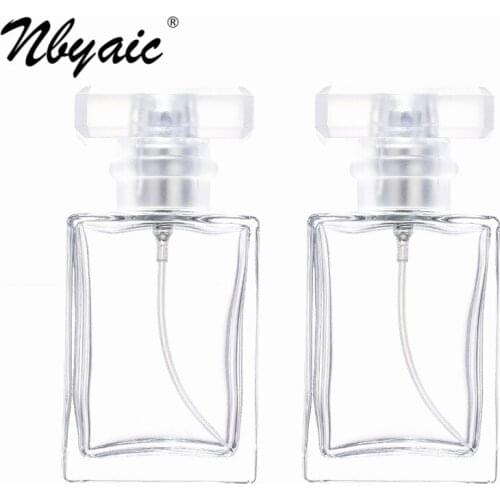 Nbyaic Perfume sub-bottle 30ml50ml Frosted T-shaped lid clear glass bottle perfume replacement empty bottle 1pcs