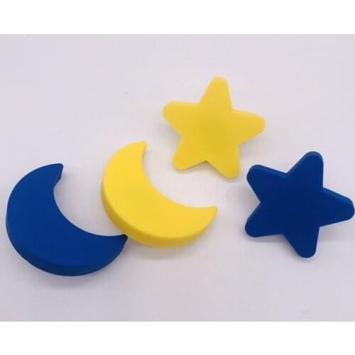 1PCS Cute Star Furniture Handle Safety Kitchen Cabinet Drawer Pull Handle Knobs Single Hole bedroom furniture Knobs Soft Rubber
