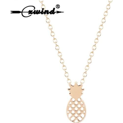 Cxwind 10Pcs Cute Pineapple Necklace Pendant for Women Jewelry Trendy Fruit Choker Necklace Charm Chain Necklaces