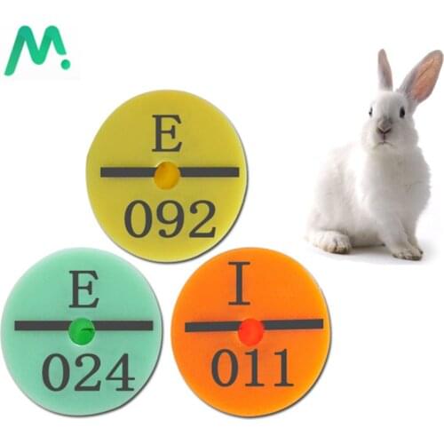 100Pcs Rabbit Ear Tag Plastic Signs With 001-100 Words Laser Typing Head Earrings Farm Animal Marker Identification Card