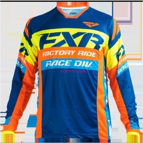 FXR 2021 MTB MotoCross Jersey MX BMX Off-Road Motorcycle Racing Long Sleeve T-shirt for Moto GP Racing Wear Black Jersey