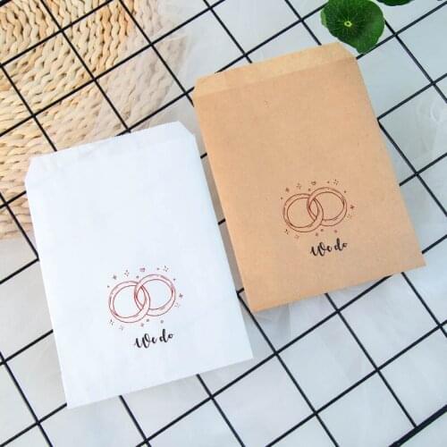 25pcs/Lot We do Wedding Favor Bag,Bakery Bags for Cookies, Popcorn,Candy, Gifts Valentines Day Party Favor Bags