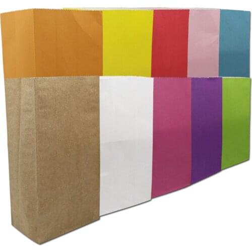 30pcs/lot 18*9*6cm Multifunction Party Wedding Gift Craft Merchandise Paper Bags Flat Open Kraft Paper Shopping Storage Bag