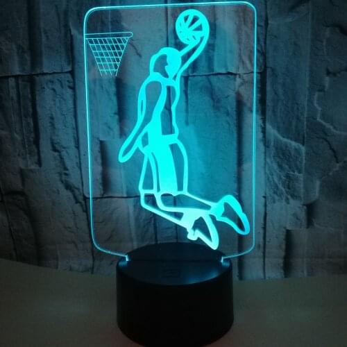 Shooting 3d Lamp Colorful Touch Control Basketball 3d Led Visual Desk Lamp Gradual Decorative Atmosphere Table Lamps