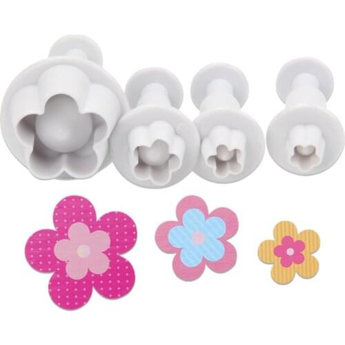 4Pcs Plum Blossom Flower Fondant Cutter Sugarcraft spring Cake mold Decorating Tools DIY Cookie mould Cake Molds