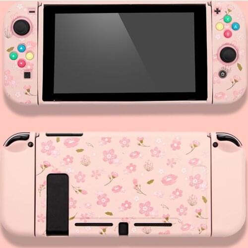 For Nintendo Switch Case Pink Cherry Blossoms Flowers Cute Full Cover Shell Protective For NintendoSwitch Accessories Controller