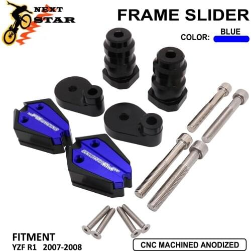 CNC Motorcycle Falling Protection Frame Slider Fairing Guard Anti Crash Pad Protector For Yamaha YZF R1 YZF-R1 YZ-F 2007 2008